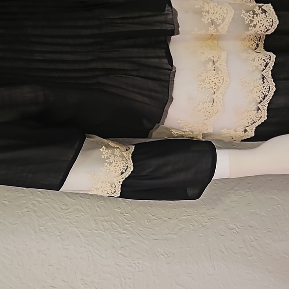 HAZEL Black Antique Lace Trendy Sheer Boho Goth Dress - Picture 6 of 8